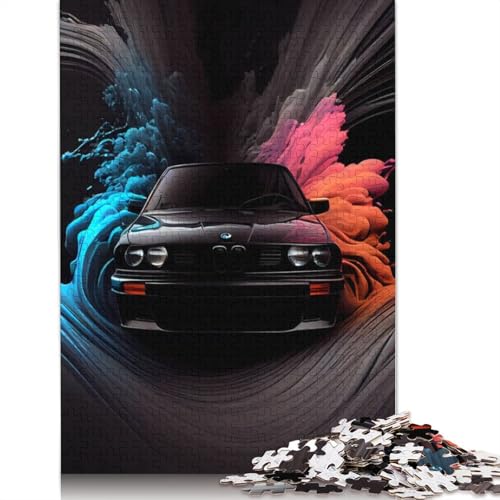 Kunst-Sportwagen-Puzzle, 100% recycelt, 100% recyceltes Holzpuzzle als Geschenk für Jungen oder Mädchen, 1000 Teile (75 x 50 cm) von LMYmoney