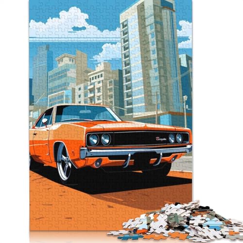 Kunst-Sportwagen-Puzzle, 100% recycelt, 100% recyceltes Holzpuzzle als Geschenk für Jungen oder Mädchen, 1000 Teile (75 x 50 cm) von LMYmoney