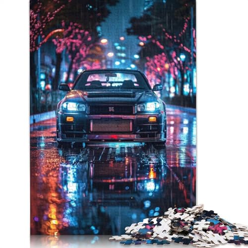 Kunst-Sportwagen-Puzzle, 100% recycelt, 100% recyceltes Holzpuzzle als Geschenk für Jungen oder Mädchen, 1000 Teile (75 x 50 cm) von LMYmoney