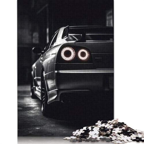 Kunst-Sportwagen-Puzzle, 100% recycelt, 100% recyceltes Holzpuzzle als Geschenk für Jungen oder Mädchen, 1000 Teile (75 x 50 cm) von LMYmoney