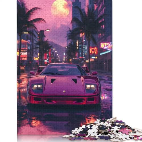 Kunst-Sportwagen-Puzzle, 100% recycelt, 100% recyceltes Holzpuzzle als Geschenk für Jungen oder Mädchen, 1500 Teile (85 x 57 cm) von LMYmoney