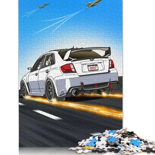Kunst-Sportwagen-Puzzle, 100% recycelt, 100% recyceltes Holzpuzzle als Geschenk für Jungen oder Mädchen, 1500 Teile (85 x 57 cm) von LMYmoney