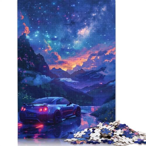 Kunst-Sportwagen-Puzzle, 100% recycelt, 100% recyceltes Holzpuzzle als Geschenk für Jungen oder Mädchen, 1500 Teile (85 x 57 cm) von LMYmoney