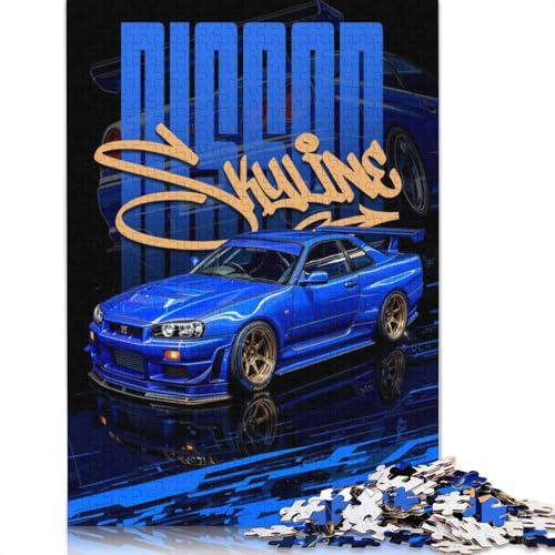 Kunst-Sportwagen-Puzzle, 100% recycelt, 100% recyceltes Holzpuzzle als Geschenk für Jungen oder Mädchen, 520 Teile (52 x 38 cm) von LMYmoney