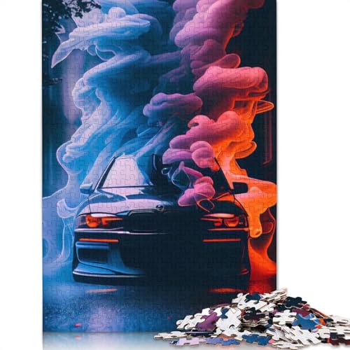 Kunst-Sportwagen-Puzzle, 100% recycelt, 100% recyceltes Holzpuzzle als Geschenk für Jungen oder Mädchen, 520 Teile (52 x 38 cm) von LMYmoney