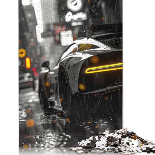 Kunst-Sportwagen-Puzzle, 100% recycelt, 100% recyceltes Holzpuzzle als Geschenk für Jungen oder Mädchen, 520 Teile (52 x 38 cm) von LMYmoney
