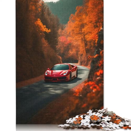 Kunst-Sportwagen-Puzzle, 100% recyceltes Holz, rechteckig, für Erwachsene und Kinder, Geschenk, 1000 Teile (75 x 50 cm) von LMYmoney