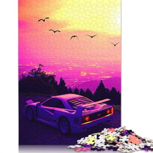 Kunst-Sportwagen-Puzzle, 100% recyceltes Holz, rechteckig, für Erwachsene und Kinder, Geschenk, 1000 Teile (75 x 50 cm) von LMYmoney