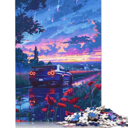 Kunst-Sportwagen-Puzzle, 100% recyceltes Holz, rechteckig, für Erwachsene und Kinder, Geschenk, 1000 Teile (75 x 50 cm) von LMYmoney