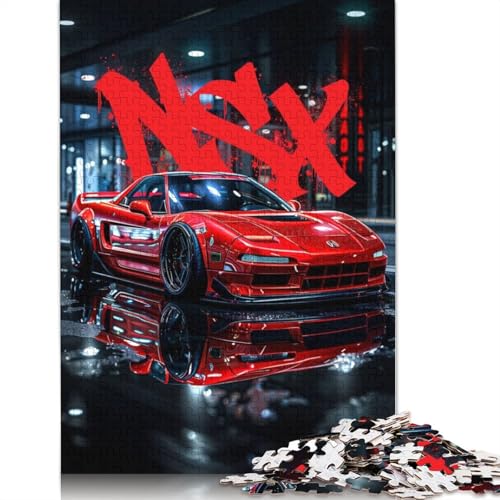 Kunst-Sportwagen-Puzzle, 100% recyceltes Holzbrett, Puzzle für Erwachsene und Kinder, 1000 Teile (75 x 50 cm) von LMYmoney