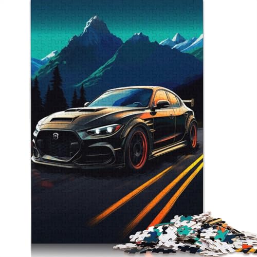 Kunst-Sportwagen-Puzzle, 100% recyceltes Holzbrett, Puzzle für Erwachsene und Kinder, 1000 Teile (75 x 50 cm) von LMYmoney