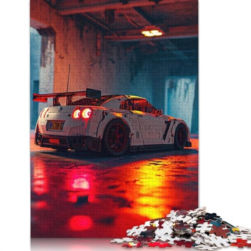 Kunst-Sportwagen-Puzzle, 100% recyceltes Holzbrett, Puzzle für Erwachsene und Kinder, 1000 Teile (75 x 50 cm) von LMYmoney