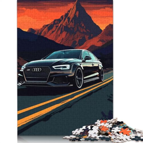 Kunst-Sportwagen-Puzzle, 100% recyceltes Holzbrett, Puzzle für Erwachsene und Kinder, 520 Teile (52 x 38 cm) von LMYmoney