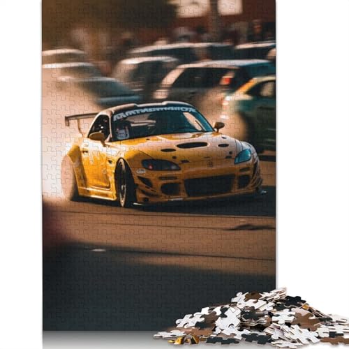 Kunst-Sportwagen-Puzzle, 100% recyceltes Holzbrett, Puzzle für Erwachsene und Kinder, 520 Teile (52 x 38 cm) von LMYmoney