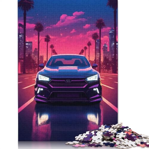 Kunst-Sportwagen-Puzzle, 100% recyceltes Holzbrett, Puzzle für Erwachsene und Kinder, 520 Teile (52 x 38 cm) von LMYmoney