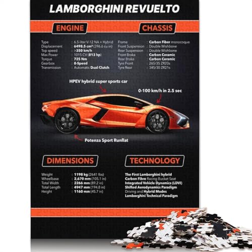 Kunst-Sportwagen-Puzzle, Dekompressionsspielzeug, 100 Prozent recyceltes Holzpuzzle für Erwachsene, Teenager, Vatertagsgeschenke, 1000 Teile (75 x 50 cm) von LMYmoney