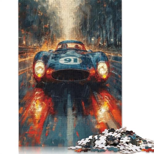 Kunst-Sportwagen-Puzzle, Dekompressionsspielzeug, 100 Prozent recyceltes Holzpuzzle für Erwachsene, Teenager, Vatertagsgeschenke, 1000 Teile (75 x 50 cm) von LMYmoney