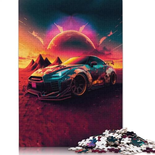 Kunst-Sportwagen-Puzzle, Dekompressionsspielzeug, 100 Prozent recyceltes Holzpuzzle für Erwachsene, Teenager, Vatertagsgeschenke, 1500 Teile (85 x 57 cm) von LMYmoney