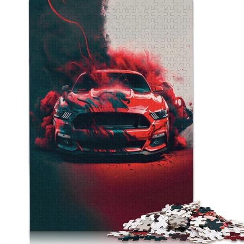 Kunst-Sportwagen-Puzzle, Dekompressionsspielzeug, 100 Prozent recyceltes Holzpuzzle für Erwachsene, Teenager, Vatertagsgeschenke, 520 Teile (52 x 38 cm) von LMYmoney