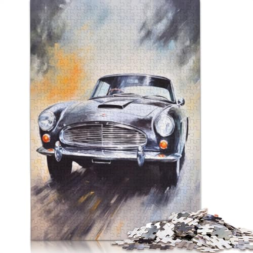 Kunst-Sportwagen-Puzzle, Dekompressionsspielzeug, 100 Prozent recyceltes Holzpuzzle für Erwachsene, Teenager, Vatertagsgeschenke, 520 Teile (52 x 38 cm) von LMYmoney