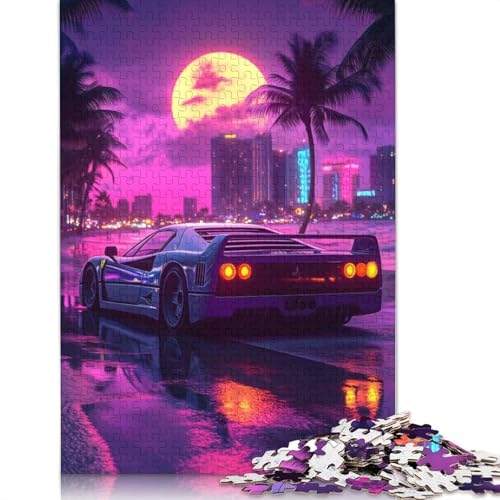 Kunst-Sportwagen-Puzzle, Dekompressionsspielzeug, 100 Prozent recyceltes Holzpuzzle für Erwachsene, Teenager, Vatertagsgeschenke, 520 Teile (52 x 38 cm) von LMYmoney