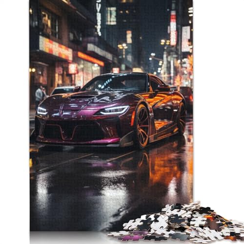 Kunst-Sportwagen-Puzzle, Dekompressionsspielzeug, 100 Prozent recyceltes Holzpuzzle für Erwachsene, Teenager, Vatertagsgeschenke, 520 Teile (52 x 38 cm) von LMYmoney