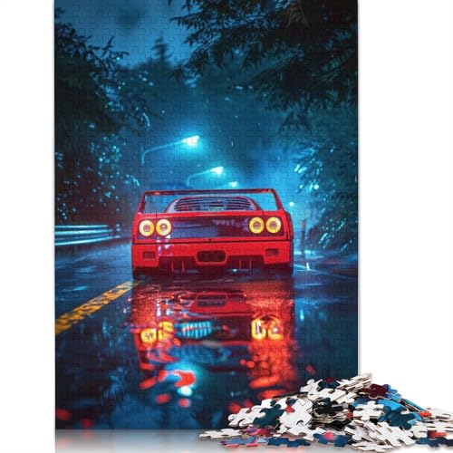 Kunst-Sportwagen-Puzzle, Denksportaufgabe, 100% recyceltes Holzpuzzle für Frauen und Männer, Muttertagsgeschenke, 1000 Teile (75 x 50 cm) von LMYmoney