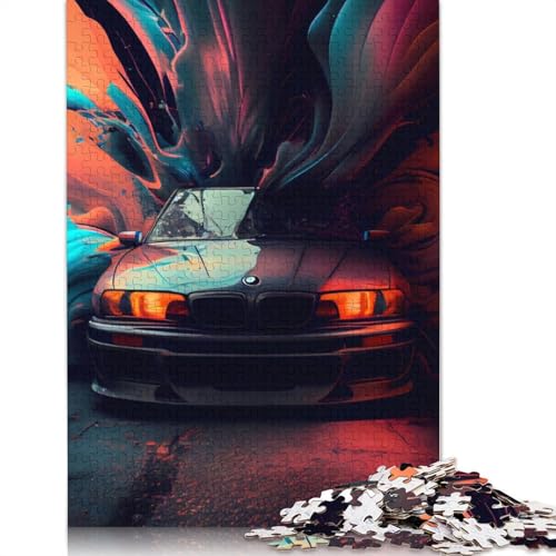 Kunst-Sportwagen-Puzzle, Denksportaufgabe, 100% recyceltes Holzpuzzle für Frauen und Männer, Muttertagsgeschenke, 1000 Teile (75 x 50 cm) von LMYmoney