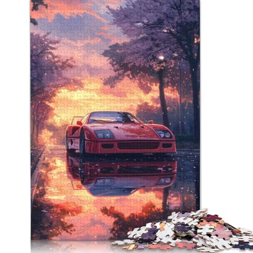 Kunst-Sportwagen-Puzzle, Denksportaufgabe, 100% recyceltes Holzpuzzle für Frauen und Männer, Muttertagsgeschenke, 1000 Teile (75 x 50 cm) von LMYmoney