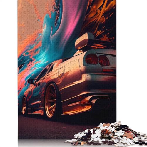Kunst-Sportwagen-Puzzle, Denksportaufgabe, 100% recyceltes Holzpuzzle für Frauen und Männer, Muttertagsgeschenke, 1000 Teile (75 x 50 cm) von LMYmoney