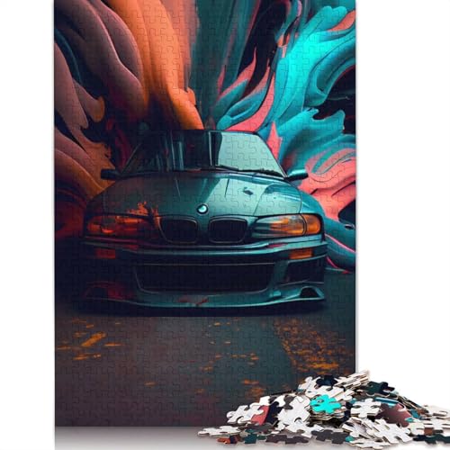 Kunst-Sportwagen-Puzzle, Denksportaufgabe, 100% recyceltes Holzpuzzle für Frauen und Männer, Muttertagsgeschenke, 520 Teile (52 x 38 cm) von LMYmoney