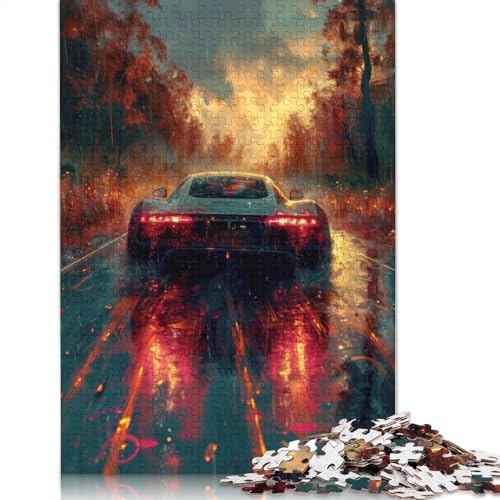 Kunst-Sportwagen-Puzzle, Denksportaufgabe, 100% recyceltes Holzpuzzle für Frauen und Männer, Muttertagsgeschenke, 520 Teile (52 x 38 cm) von LMYmoney