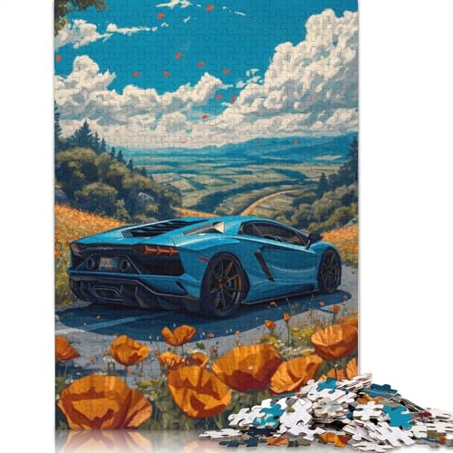 Kunst-Sportwagen-Puzzle, Denksportaufgabe, 100% recyceltes Holzpuzzle für Kinder und Erwachsene ab 12 Jahren, Vatertagsgeschenk, 1000 Teile (75 x 50 cm) von LMYmoney