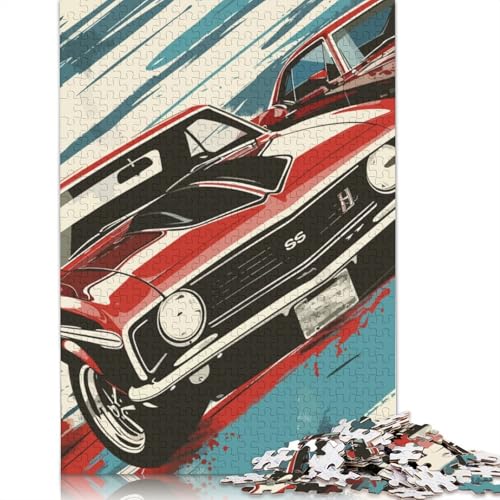 Kunst-Sportwagen-Puzzle, Denksportaufgabe, 100% recyceltes Holzpuzzle für Kinder und Erwachsene ab 12 Jahren, Vatertagsgeschenk, 1500 Teile (85 x 57 cm) von LMYmoney