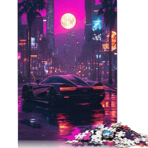 Kunst-Sportwagen-Puzzle, Denksportaufgabe, rechteckiges Holzpuzzle für Erwachsene und Teenager, 1000 Teile (75 x 50 cm) von LMYmoney
