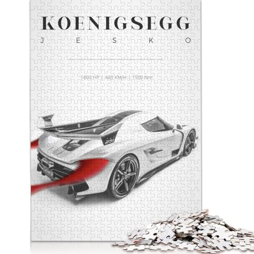 Kunst-Sportwagen-Puzzle, Denksportaufgabe, rechteckiges Holzpuzzle für Erwachsene und Teenager, 1000 Teile (75 x 50 cm) von LMYmoney