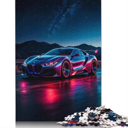 Kunst-Sportwagen-Puzzle, Entspannungs-Herausforderungsspielzeug, rechteckiges Holzpuzzle für Jungen oder Mädchen, Vatertagsgeschenke, 1000 Teile (75 x 50 cm) von LMYmoney