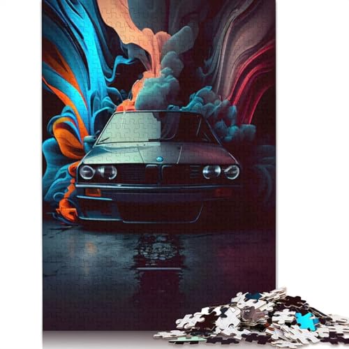 Kunst-Sportwagen-Puzzle, Entspannungs-Herausforderungsspielzeug, rechteckiges Holzpuzzle für Jungen oder Mädchen, Vatertagsgeschenke, 1000 Teile (75 x 50 cm) von LMYmoney