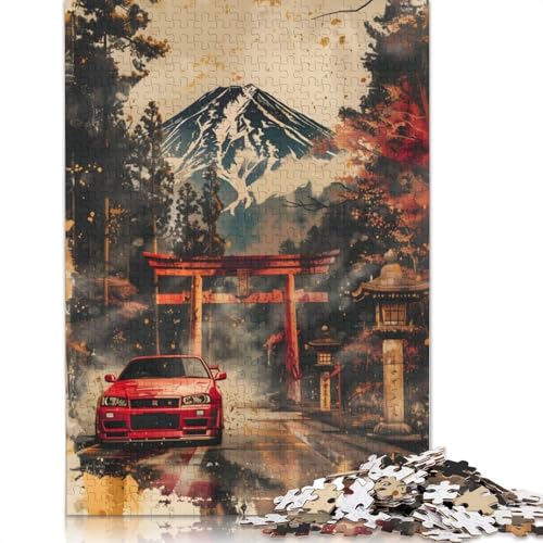 Kunst-Sportwagen-Puzzle, Entspannungs-Herausforderungsspielzeug, rechteckiges Holzpuzzle für Jungen oder Mädchen, Vatertagsgeschenke, 520 Teile (52 x 38 cm) von LMYmoney