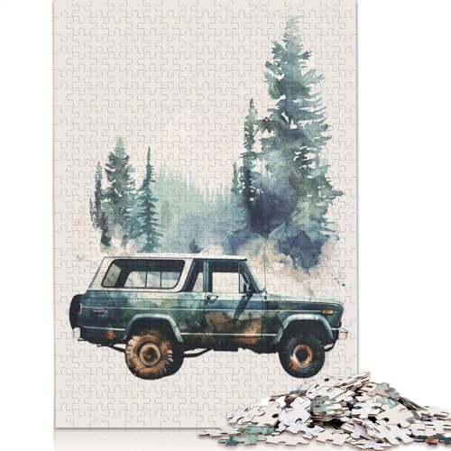 Kunst-Sportwagen-Puzzle, Familienspaß, rechteckiges Holzpuzzle für Jungen oder Mädchen, Kindertagsgeschenke, 1000 Teile (75 x 50 cm) von LMYmoney