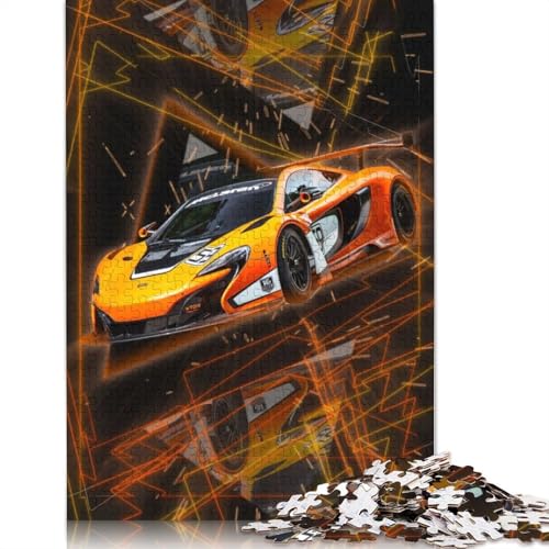 Kunst-Sportwagen-Puzzle, Familienspaß, rechteckiges Holzpuzzle für Jungen oder Mädchen, Kindertagsgeschenke, 1000 Teile (75 x 50 cm) von LMYmoney