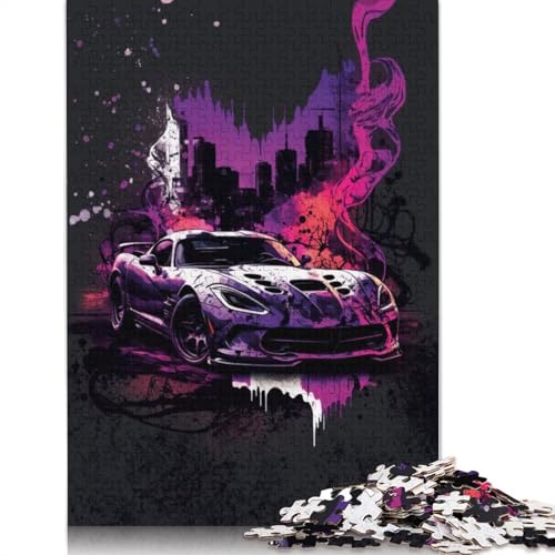 Kunst-Sportwagen-Puzzle, Familienspaß, rechteckiges Holzpuzzle für Jungen oder Mädchen, Kindertagsgeschenke, 520 Teile (52 x 38 cm) von LMYmoney