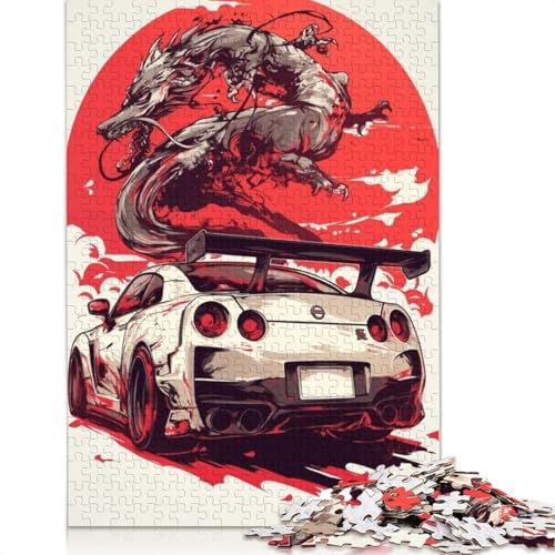 Kunst-Sportwagen-Puzzle, anpassbare Bilder, 100% recyceltes Holzpuzzle für Erwachsene und Teenager, einzigartiges Geschenk, 1000 Teile (75 x 50 cm) von LMYmoney