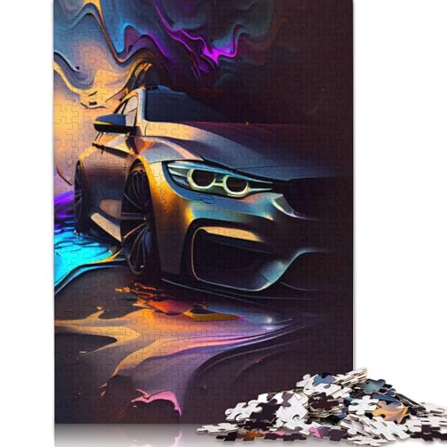 Kunst-Sportwagen-Puzzle, einzigartige Heimdekoration, 100% recyceltes Holzpuzzle für Erwachsene, Kindertagsgeschenke, 1000 Teile (75 x 50 cm) von LMYmoney