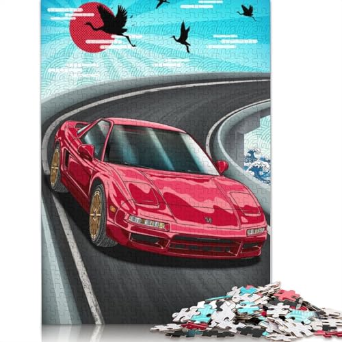 Kunst-Sportwagen-Puzzle, einzigartige Heimdekoration, 100% recyceltes Holzpuzzle für Erwachsene, Kindertagsgeschenke, 1000 Teile (75 x 50 cm) von LMYmoney