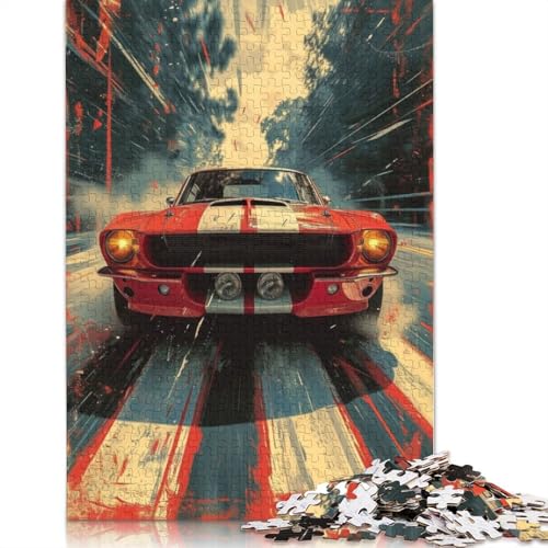 Kunst-Sportwagen-Puzzle, einzigartige Heimdekoration, 100% recyceltes Holzpuzzle für Erwachsene, Kindertagsgeschenke, 1000 Teile (75 x 50 cm) von LMYmoney