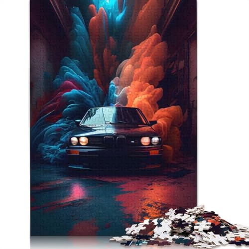 Kunst-Sportwagen-Puzzle, einzigartige Heimdekoration, 100% recyceltes Holzpuzzle für Erwachsene, Kindertagsgeschenke, 1000 Teile (75 x 50 cm) von LMYmoney