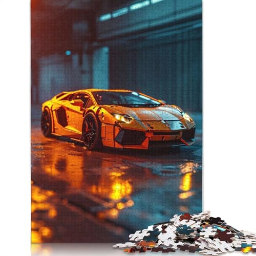 Kunst-Sportwagen-Puzzle, einzigartige Heimdekoration, 100% recyceltes Holzpuzzle für Erwachsene, Kindertagsgeschenke, 520 Teile (52 x 38 cm) von LMYmoney