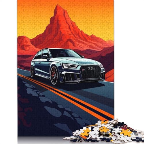 Kunst-Sportwagen-Puzzle, einzigartige Heimdekoration, 100% recyceltes Holzpuzzle für Jungen oder Mädchen, 1000 Teile (75 x 50 cm) von LMYmoney