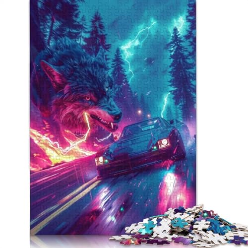 Kunst-Sportwagen-Puzzle, einzigartige Heimdekoration, 100% recyceltes Holzpuzzle für Jungen oder Mädchen, 1000 Teile (75 x 50 cm) von LMYmoney